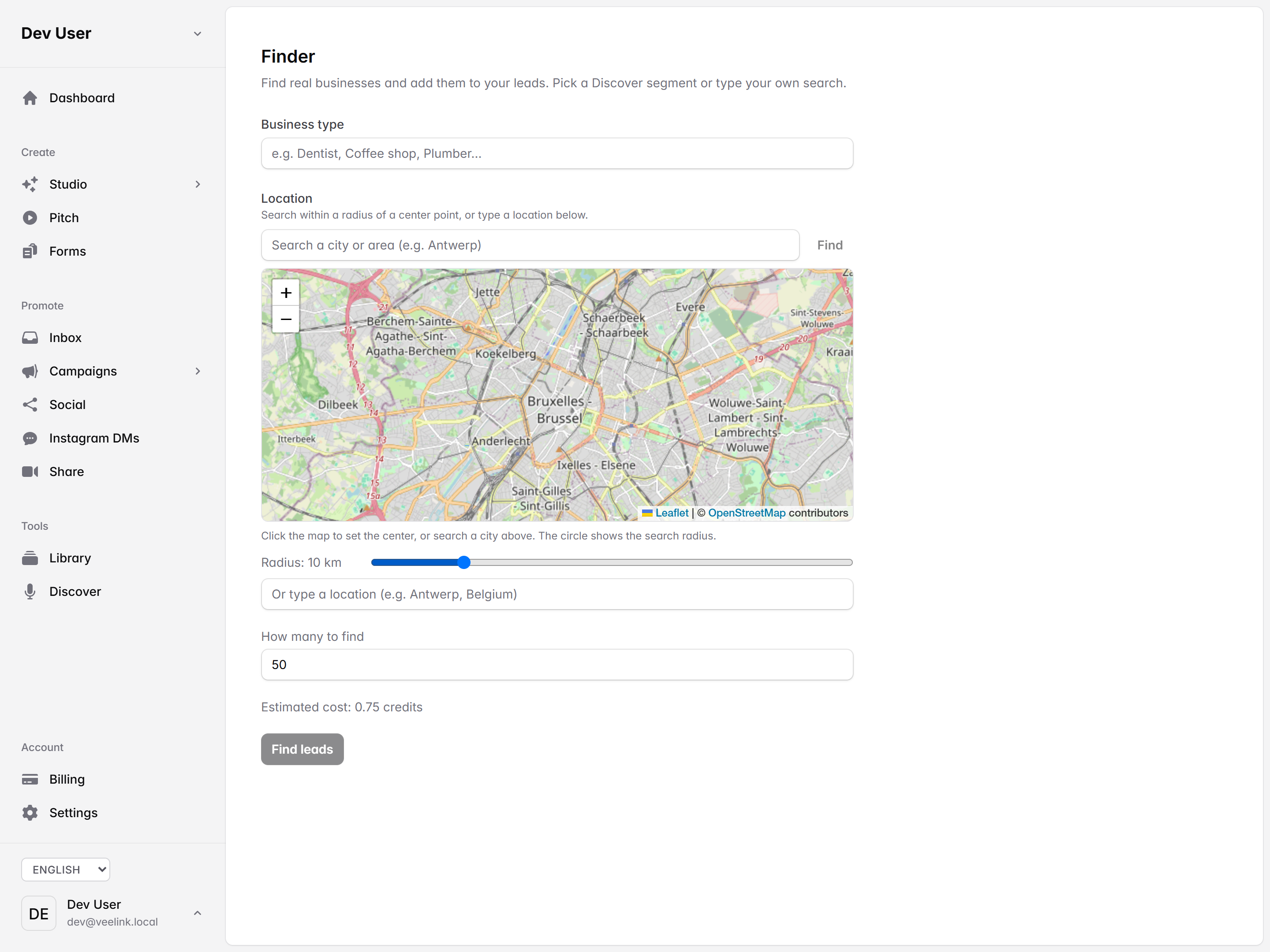 Find local leads on the map